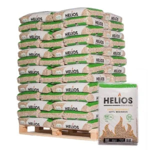 Pellets de Madera HELIOS Alto Rendimiento (DIN+/EN+ A1) - Palé 975kg